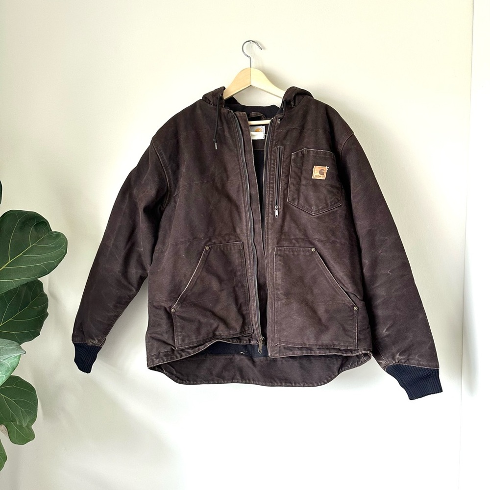 Carhartt Chapman PROTOTYPE Jacket Full Zip Hoodie Workwear Brown Sz M Streetwear